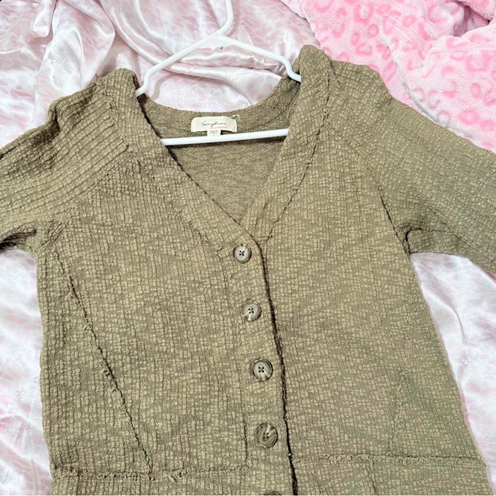 Vince Camuto Olive Textured Cardigan